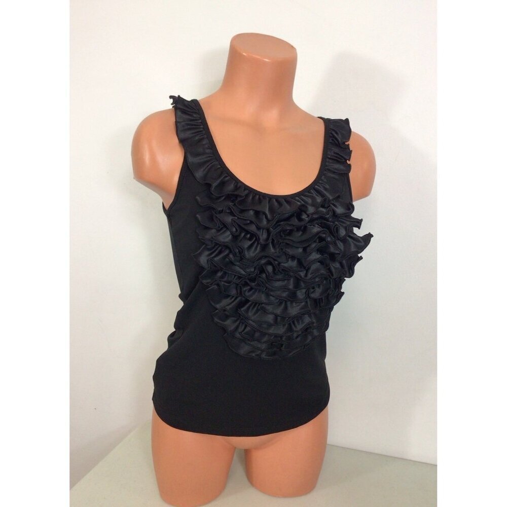 MNG Suit Tuxedo Camisole Top Ruffles Womens XS